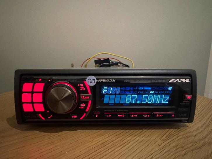 Alpine CDA-105Ri Autoradio - MP3, CD, USB 1 din (128), Auto diversen, Autoradio's, Gebruikt, Ophalen of Verzenden