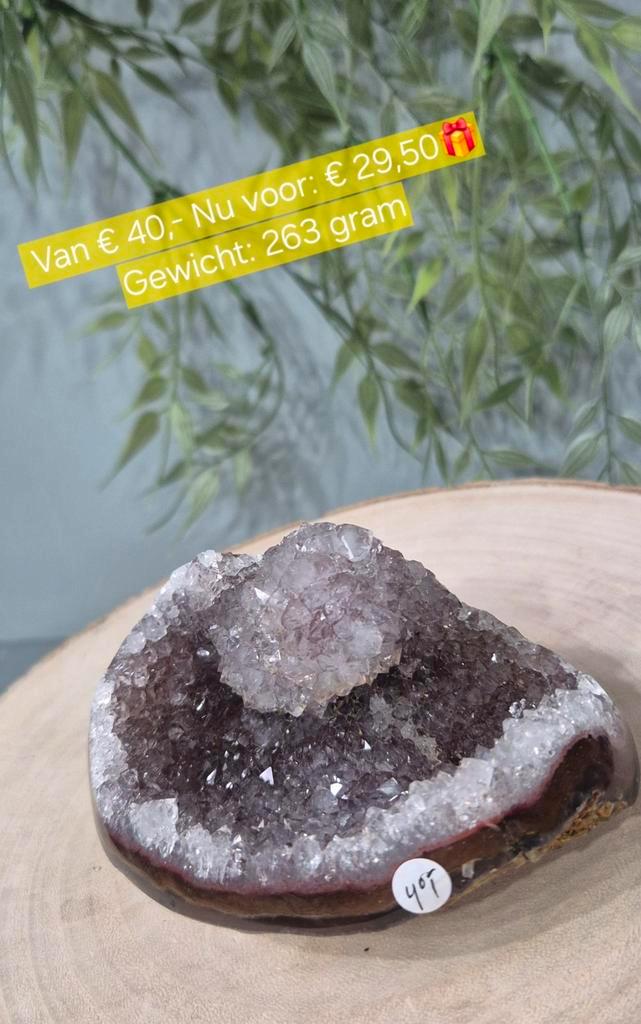 Schitterende Cluster Amethist met Kristalroos, Verzamelen, Mineralen en Fossielen, Ophalen of Verzenden
