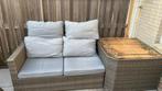 Lounge tuinbank met kist, Kunststof, Gebruikt, Ophalen, 2 zitplaatsen