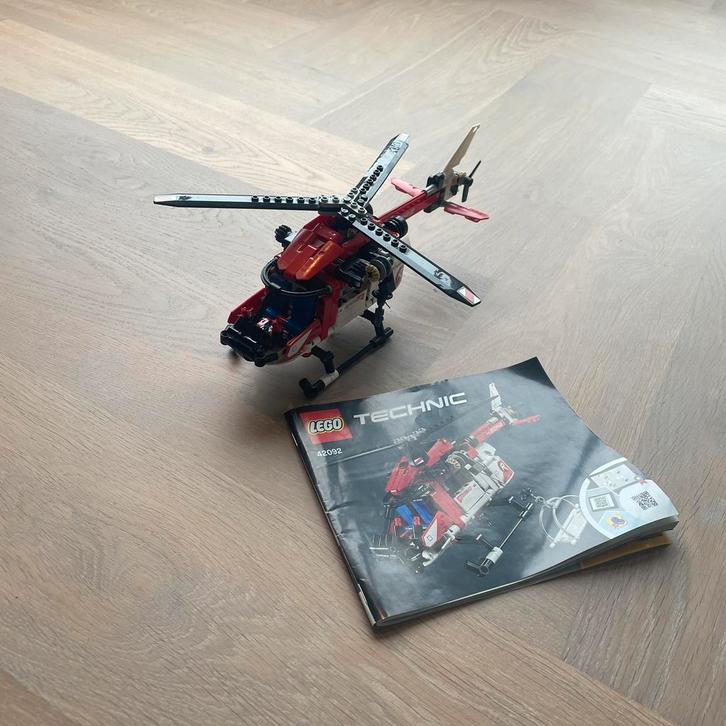 Lego Technic Helikopter (42092) met handleiding, Kinderen en Baby's, Speelgoed | Bouwstenen, Zo goed als nieuw, Overige merken