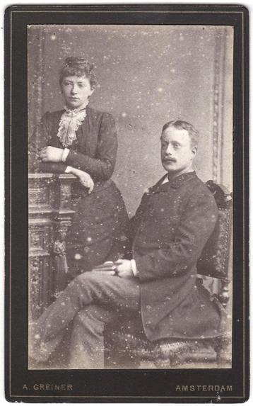 CDV - Echtpaar - Foto Greiner Amsterdam beschikbaar voor biedingen