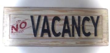 Handgeschilderd houtenbord / sign / Amerikaans / No Vacancy beschikbaar voor biedingen