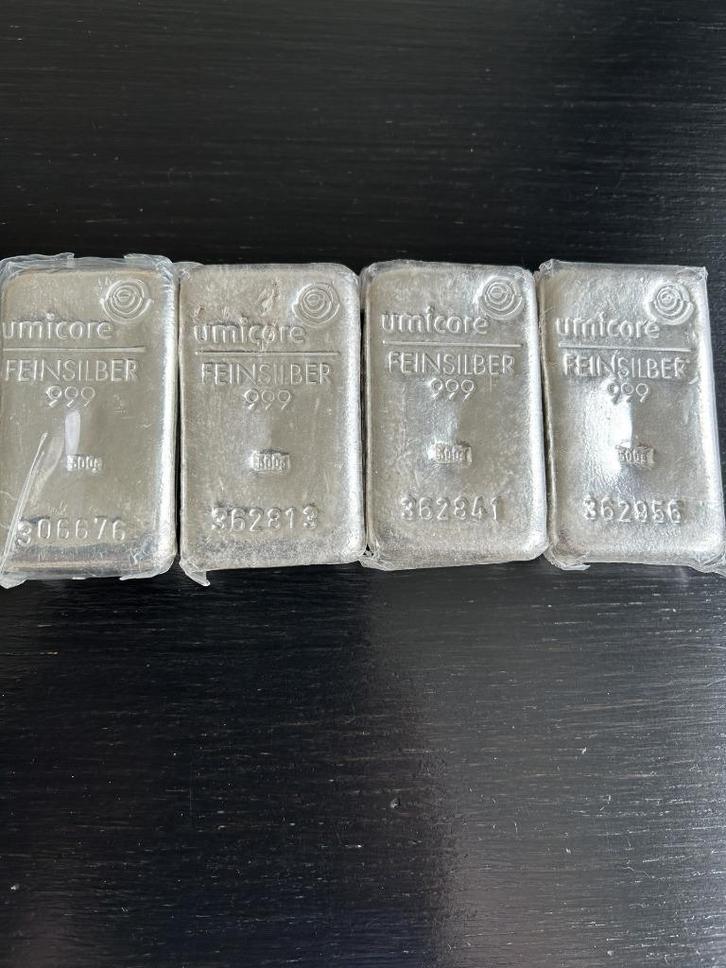 Umicore halve kilo zilverbaren, Postzegels en Munten, Edelmetalen en Baren, Zilver, Ophalen of Verzenden