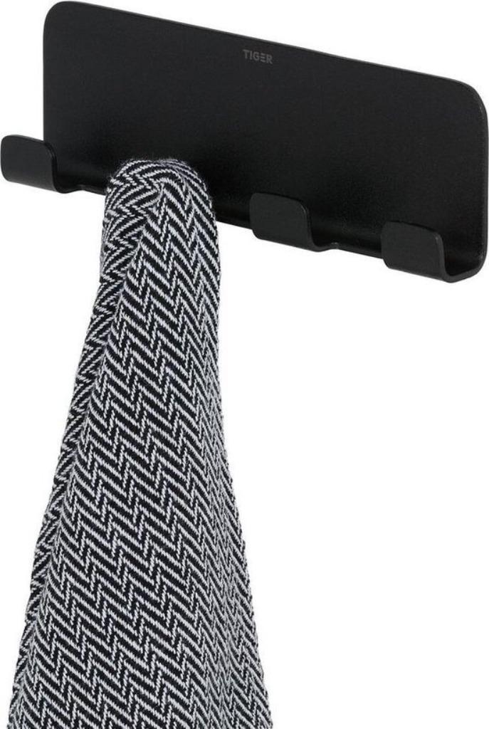 Tiger Colar Zelfklevend Zwart (Handdoekhaak) *Nieuw*, Huis en Inrichting, Badkamer | Badtextiel en Accessoires, Nieuw, Zwart, Ophalen of Verzenden