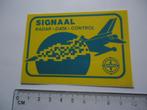 sticker oud SIGNAAL Radar data control F16 leger vliegtuig, Verzamelen, Verzenden, Zo goed als nieuw, Bedrijf of Vereniging