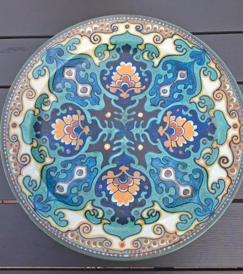 Zeer groot wandbord Gouda plateel 42 cm!, Antiek en Kunst, Antiek | Keramiek en Aardewerk, Ophalen