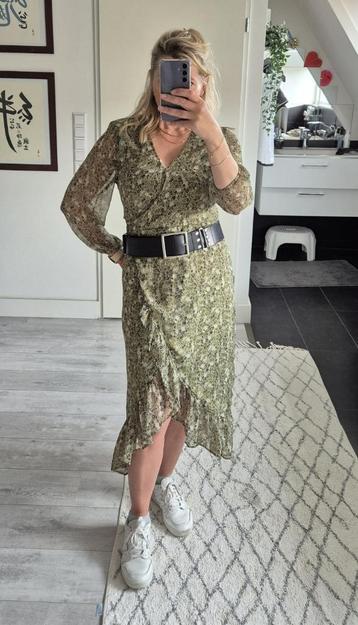 Groene maxidress / zomerjurk / overslag model | maat 38 beschikbaar voor biedingen
