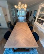 Prachtige visgraat eiken tafelblad 200x100x5,5cm nieuwstaat, Huis en Inrichting, Ophalen, Zo goed als nieuw