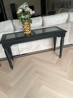 Zwarte Salontafel met Glas, Antiek en Kunst, Ophalen of Verzenden