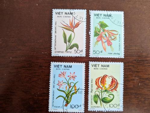 VIETNAM 1989; serie BLOEMEN, Postzegels en Munten, Postzegels | Thematische zegels, Gestempeld, Dier of Natuur, Verzenden