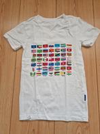 T-shirt maat 128-134 claesens wit vlaggen van de wereld, Kinderen en Baby's, Jongen, Claesens, Ophalen of Verzenden, Zo goed als nieuw
