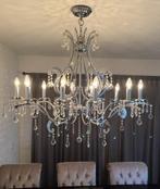 Prachtige grote metalen zilverkleur hanglamp, Ophalen, Zo goed als nieuw, Glas, 50 tot 75 cm