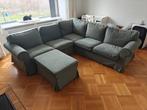 Ikea Ektorp hoekbank met voetenbank - Hakebo grijsgroe, Ophalen, Zo goed als nieuw, Stof, Scandinavisch