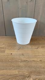Witte Bak/Prullenbak/Bloempot - 28cm, Kunststof, Nieuw, Ophalen of Verzenden, Minder dan 50 cm