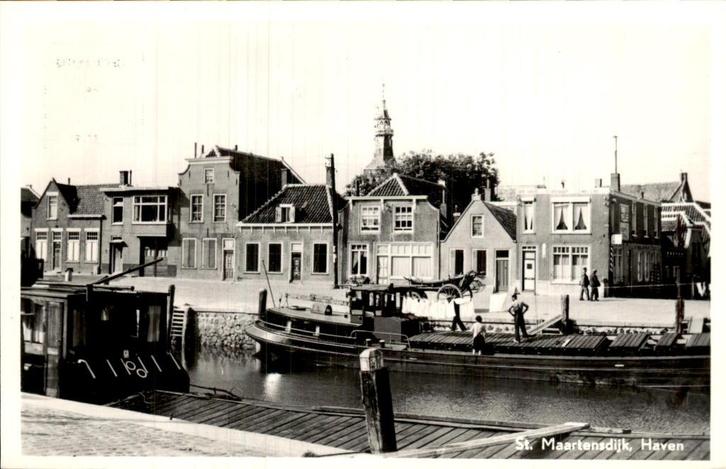 St. Maartensdijk - Haven - Schip, Verzamelen, Ansichtkaarten | Nederland, Ongelopen, Zeeland, 1940 tot 1960, Ophalen of Verzenden