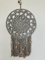 Macramé Wanddecoratie Grijs met Houten Kralen, Huis en Inrichting, Ophalen of Verzenden, Nieuw