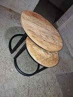 2 Set Piece Bijzettafel Te Koop, Huis en Inrichting, Minder dan 55 cm, Rond, Zo goed als nieuw, Hout