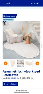 Organisch vloerkleed wit/beige, Huis en Inrichting, Stoffering | Tapijten en Kleden, Ophalen of Verzenden, Zo goed als nieuw, Wit