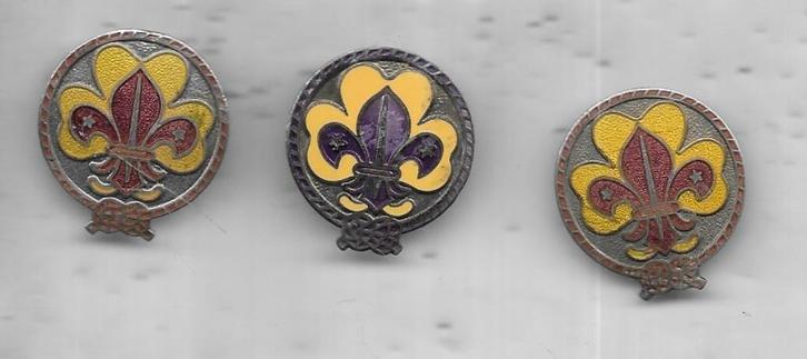 3 EMAILE SCOUTING UIT 1 SERIE MET PENNETJES ACHTERZIJDE, Verzamelen, Speldjes, Pins en Buttons, Gebruikt, Speldje of Pin, Merk