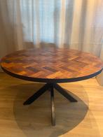 EETTAFEL ROND VISGRAAT 130CM, Huis en Inrichting, Tafels | Eettafels, 100 tot 150 cm, Ophalen of Verzenden, Zo goed als nieuw