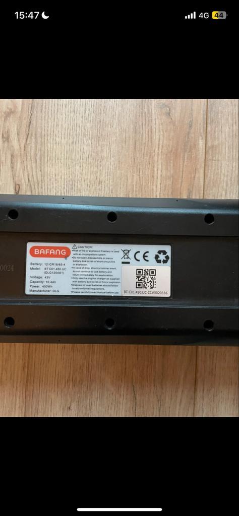 Bafang 43V Accu + Lader - Cortina E-U1, Fietsen en Brommers, Fietsaccessoires | Fietsaccu's, Gebruikt, Ophalen of Verzenden