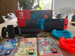 Nintendo Switch met 3 spellen, 2 stuurtjes en een hoes., Met 1 controller, Ophalen of Verzenden, Zo goed als nieuw, Met games