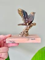 Vintage marmeren boekensteun messing vogel, Antiek en Kunst, Ophalen of Verzenden