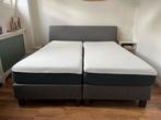 Boxspring 180x210 - Grijs Stoffen Hoofdbord, Ophalen, Gebruikt, 210 cm, Tweepersoons