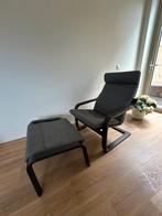 Armchair and Footstool POÄNG black-brown, Huis en Inrichting, Fauteuils, Ophalen, Gebruikt, 75 tot 100 cm, Minder dan 50 cm