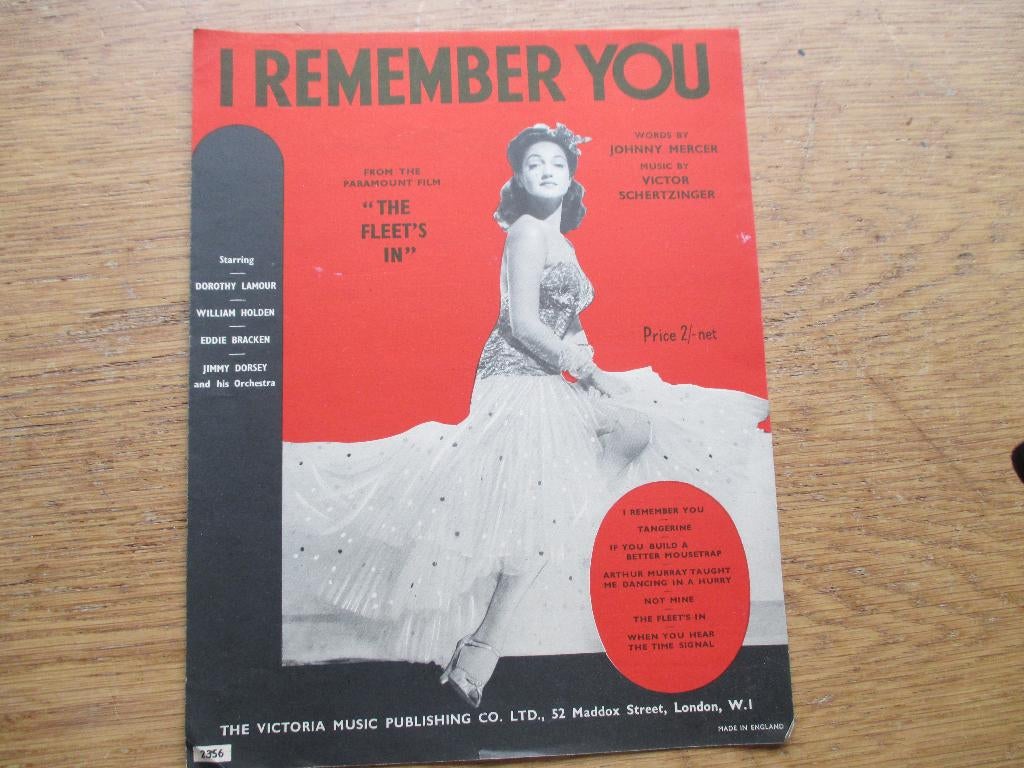 I REMEMBER YOU, Muziek en Instrumenten, Gebruikt, Piano, Ophalen of Verzenden, Artiest of Componist