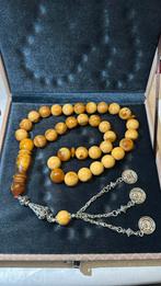 Damla kehribar antiek, amber tesbih., Sieraden, Tassen en Uiterlijk, Antieke sieraden, Ophalen, Overige materialen, Ketting
