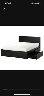Ikea bed malm 180x200, Huis en Inrichting, Slaapkamer | Bedden, Ophalen, Gebruikt, Zwart, Tweepersoons