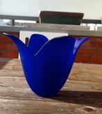 Kobaltblauwe glazen vaas/kaarsenhouder tulpvorm Studio Nova, Antiek en Kunst, Ophalen of Verzenden