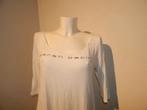 Sarah Pacini wit shirt merk opdruk voorkant en print rug 3/4, Maat 38/40 (M), Verzenden, Sarah Pacini, Wit