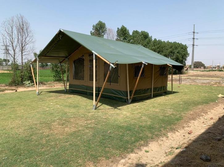 Betaalbare Safaritent(en) nu ook met houten palen, Caravans en Kamperen, Tenten, meer dan 6, Nieuw, Ophalen