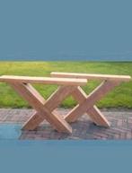 Eiken tafelpoten kruispoot tafelonderstel massief eiken, Ophalen of Verzenden, Gebruikt, Vierkant, Hout