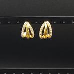 Oorbellen goudkleurig met strass, Sieraden, Tassen en Uiterlijk, Overige materialen, Nieuw, Ophalen of Verzenden, Knopjes of Stekers