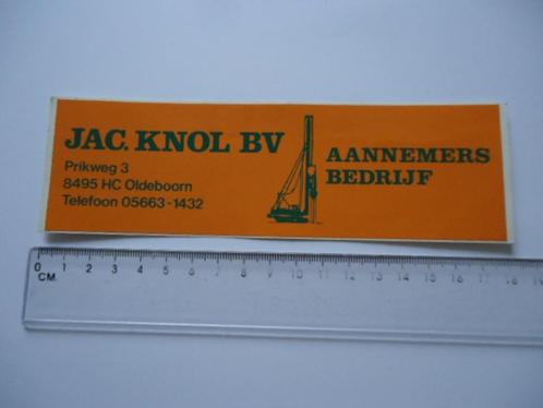 sticker oud Oldeboorn Jac Knol bv aannemer heien machine, Verzamelen, Stickers, Zo goed als nieuw, Bedrijf of Vereniging, Verzenden