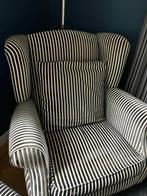 Oorfauteuil met hocker en kussen, Huis en Inrichting, Fauteuils, Ophalen, Gebruikt, Stof, 75 tot 100 cm