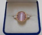 Zilveren Ti Sento bicolor ring roze steen maat 17.75 nr.325, Sieraden, Tassen en Uiterlijk, Ringen, Verzenden, Zo goed als nieuw