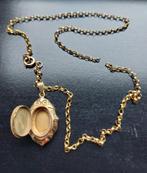 Antieke gouden rouwmedaillon met ketting(zie omschrijving), Ophalen of Verzenden, Goud