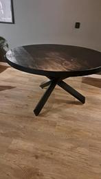 Mooie zwarte ronde tafel., Huis en Inrichting, Tafels | Eettafels, Ophalen, Zo goed als nieuw, Rond, 100 tot 150 cm