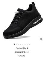 Mooie nieuwe werkschoenen maat 45 met bodemplaat en neus, Zwart, Nieuw, Ophalen of Verzenden, Rona