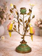 Decoratieve kandelaar met papegaaien, Huis en Inrichting, Woonaccessoires | Kandelaars en Kaarsen, Ophalen of Verzenden, Nieuw