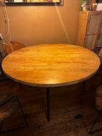 Ronde eiken houten eettafel, Ophalen, Hout, Zo goed als nieuw, Vijf personen of meer