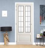 Tijdloze binnendeur met glas in stomp en opdek voorgelakt, Niet ingevuld, 80 tot 100 cm, Binnendeur, Niet ingevuld