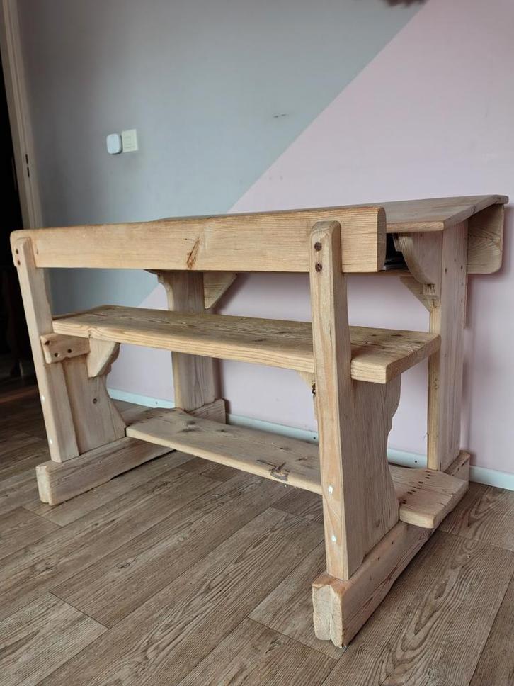 Teak Houten Lessenaar met Voetenplank, Huis en Inrichting, Bureaus, Gebruikt, Bureau, Ophalen