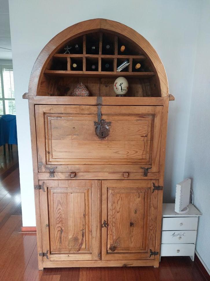 Unieke bar kast / drankkast /secretaire Mexicaans Grenen, Huis en Inrichting, Kasten | Dressoirs, Zo goed als nieuw, 150 tot 200 cm