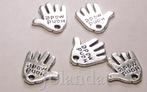 0539 Zilver Kleurige Metalen Handjes Bedels, Overige merken, Overige materialen, Verzenden, Nieuw