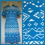 91. Vintage jurk mt 42, Kleding | Dames, Jurken, Gedragen, Blauw, Maat 42/44 (L), Vintage